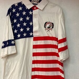 Vintage Antigua Safford Superstars American Flag 100,000 Earner Polo Shirt Sz L